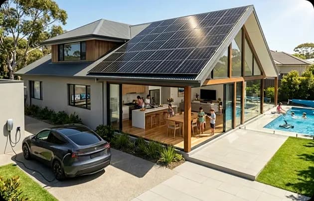 small family home with lower energy demand from appliances and electric vehicle charging