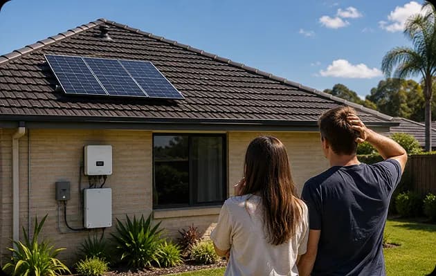 Brisbane homeowner reviewing a solar quote to avoid common sizing mistakes