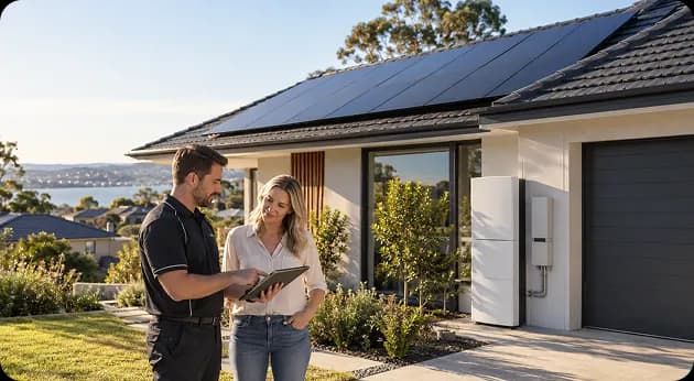 Homeowner comparing solar package brochures to avoid common selection mistakes