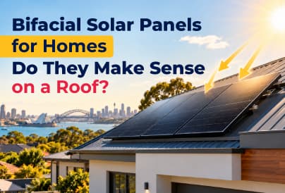 Bifacial solar panels installed on a residential home roof with sunlight hitting the surface