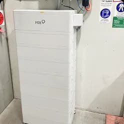 Fox ESS battery stack installed against a garage wall in Matraville, NSW