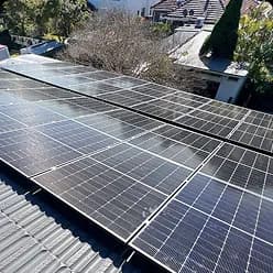 Rows of solar panels covering a home roof in Pagewood, NSW