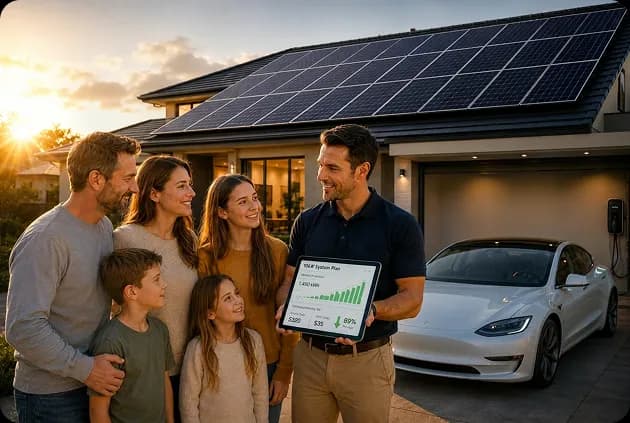 10kW solar panel installation covering a large home rooftop in Australia