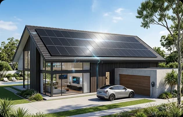 10kW solar panels installed on a modern home with suitable roof space