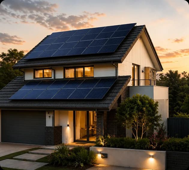 Larger rooftop solar array showing the step up from a 6.6kW to a 10kW system