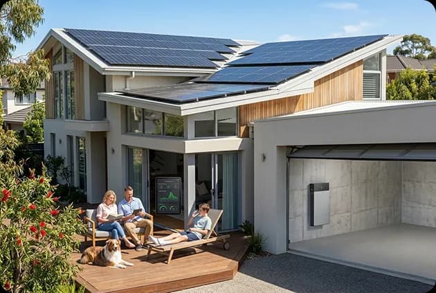 13kW solar panel installation across an extensive rooftop on a large Australian home