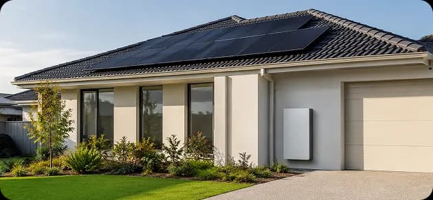 Technician installing a 14kWh residential battery system in a home