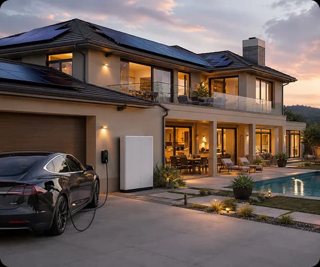 28kWh home battery bank capable of powering evening electricity needs