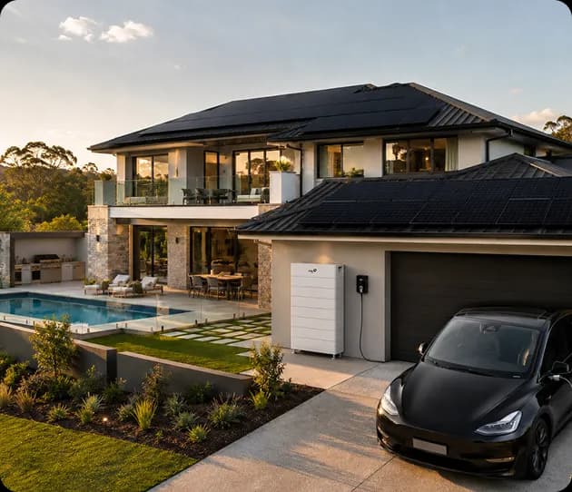 28kWh battery storage unit mounted in a large Australian home
