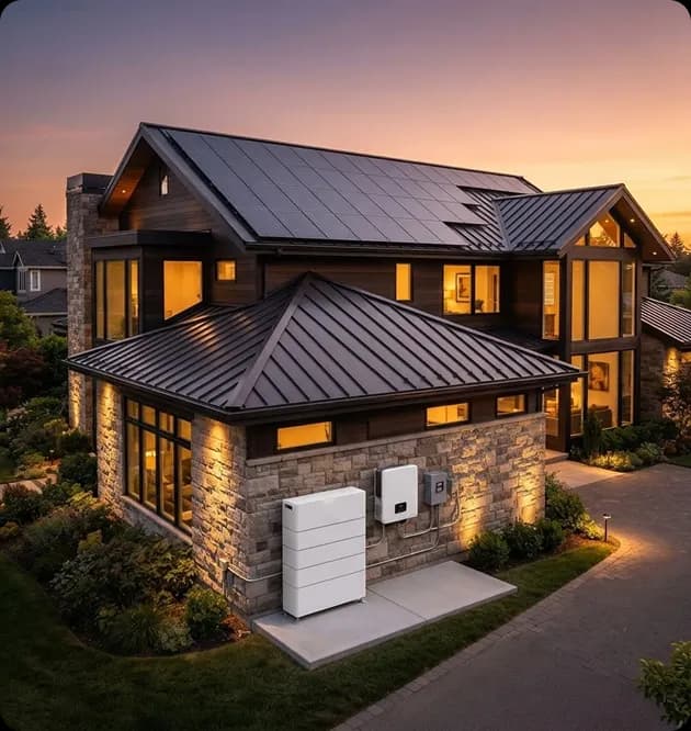 Large home battery bank capable of supplying a household for multiple days