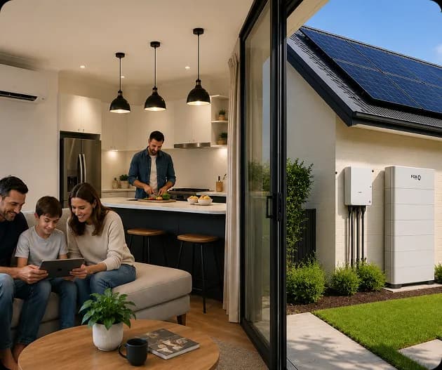 Solar panels and meter box illustrating usage versus export in an Adelaide home