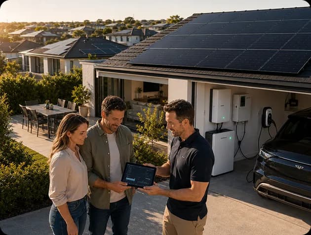 Local installer working on a solar system suited to Adelaide's grid conditions