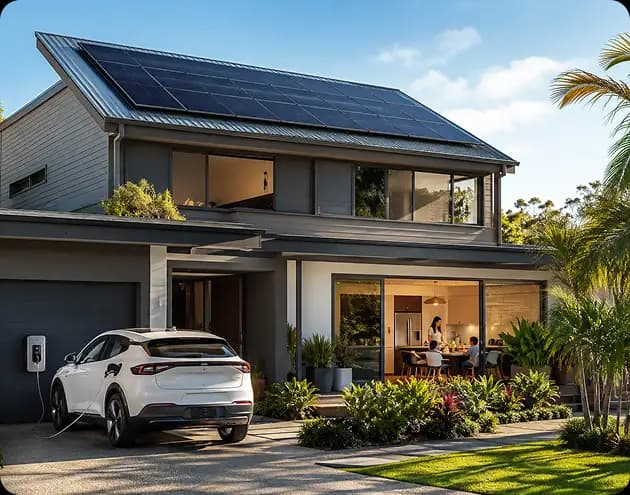 Solar panels on a Brisbane roof suited to family energy needs