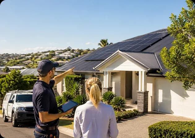 Local installer fitting solar panels suited to Brisbane's climate and roof types
