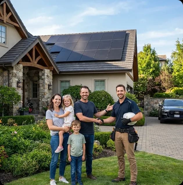 CEC accredited installer fitting solar panels on a home roof