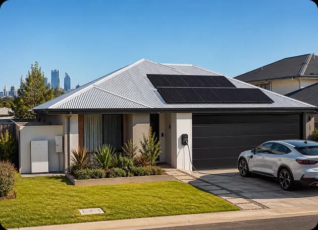Installer reviewing roof space for a scalable Perth solar system