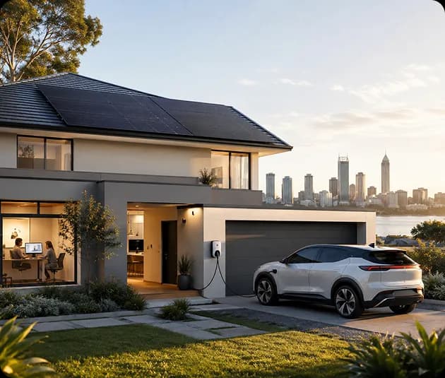 Solar panels on a Perth roof designed to handle future appliance and EV loads