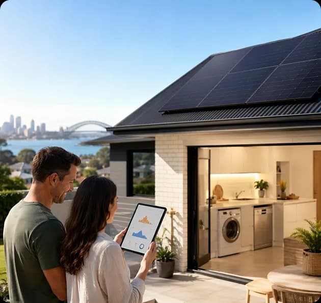 Solar monitoring app tracking generation and usage for a Sydney home