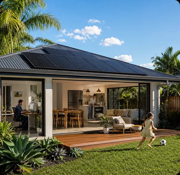 Brisbane home with a rooftop solar system sized to the household's energy use