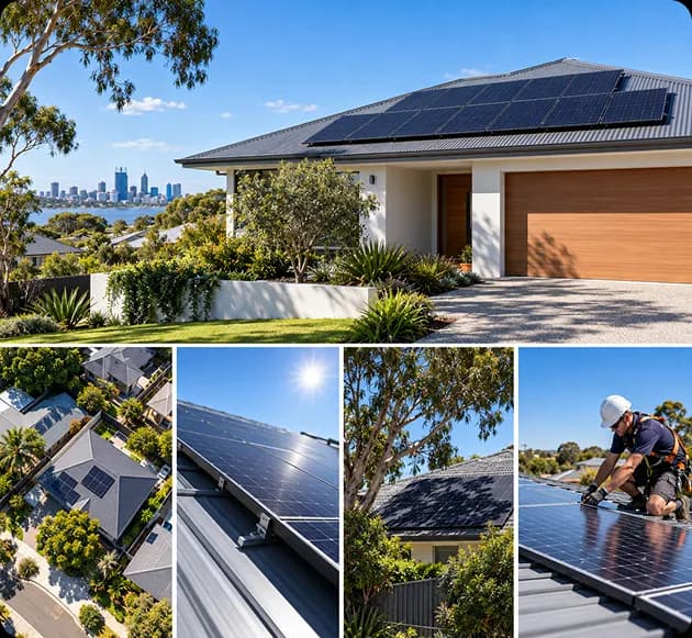 Solar panels laid out across a Perth roof to suit its direction and pitch