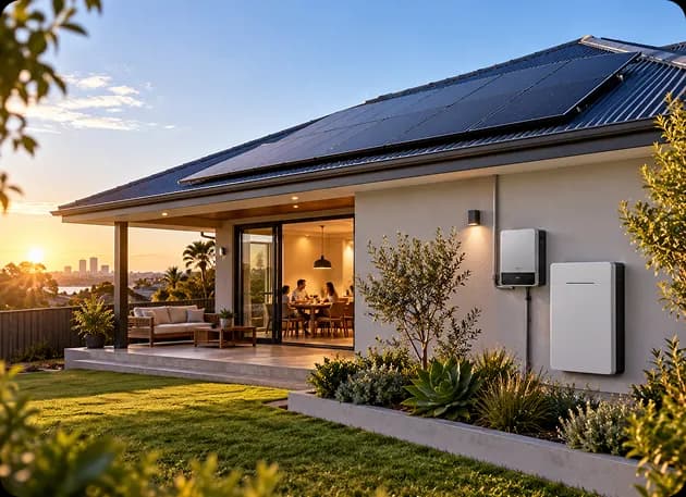 Home battery storage unit paired with a solar panel system in Perth