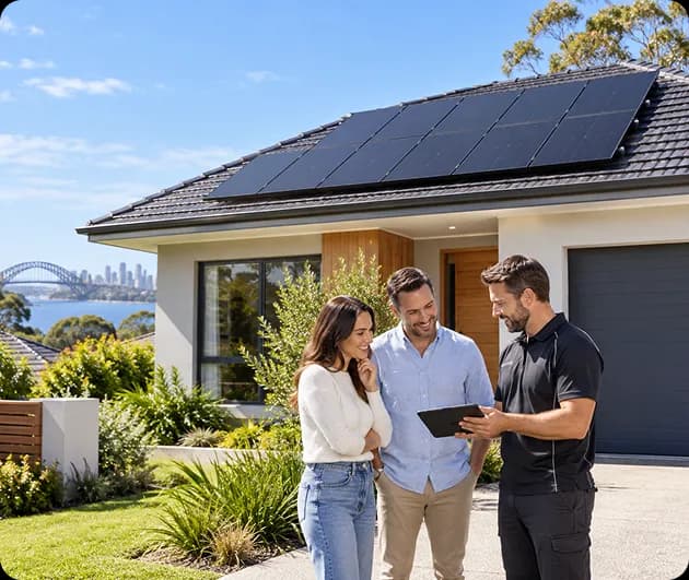 Solar panels fitted to a Sydney home's roof as part of a residential solar system
