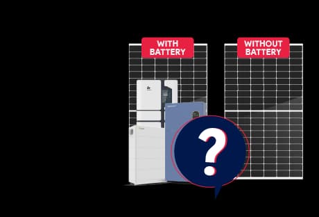 blog image text with comparison of 6.6kW solar system with battery vs without battery – which is better for Australian homes