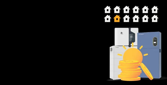 Infographic showing that only 1 in 40 Australian solar homes have batteries, with icons of houses, solar batteries, and a coin stack, highlighting changes coming in 2025.