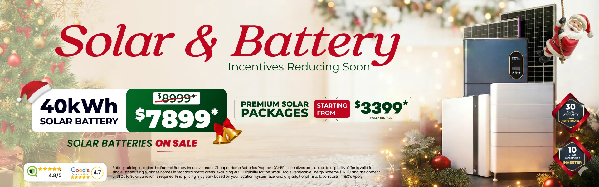 Solar panel system sale banner for Western Australia metro location