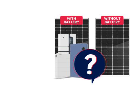 Comparison of 6.6kW solar system with battery and without battery transparent blog image