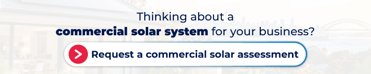 Banner inviting businesses to request a commercial solar system assessment.