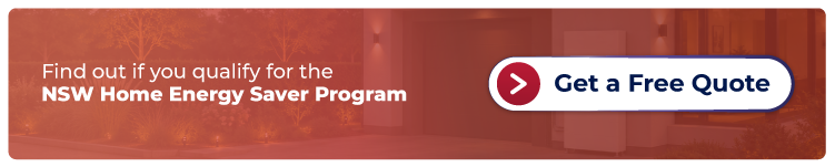 NSW Home Energy Saver Program banner with call-to-action button for free quote