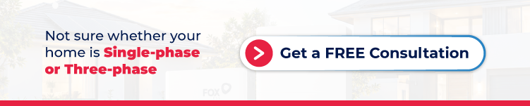 Banner offering free consultation to determine if your home is single-phase or three-phase for solar battery installation.