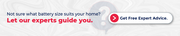 CTA Banner offering free expert advice on choosing the right battery size for your home, with a call-to-action button saying 'Get Free Expert Advice'.