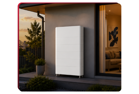 Modern white solar battery system for residential energy storage