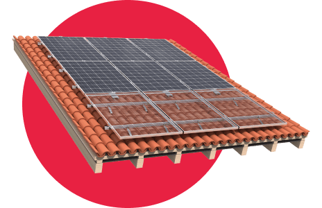 solar panels installed on roof image