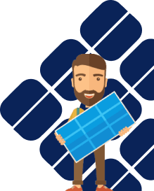 men with solar panel