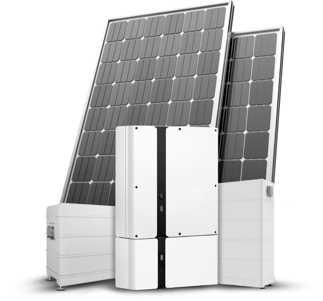 image showing solar panel and battery storage for solar power systems